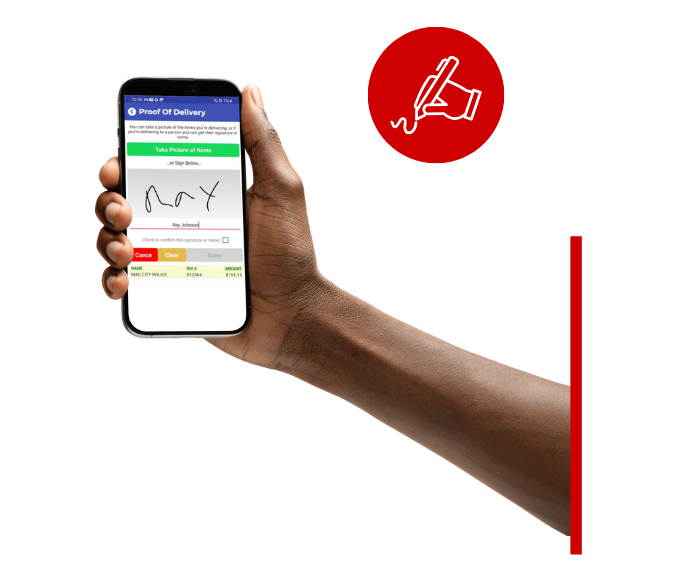 eDelivery signature capture mockup