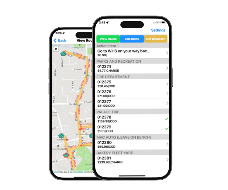 eDelivery on mobile example